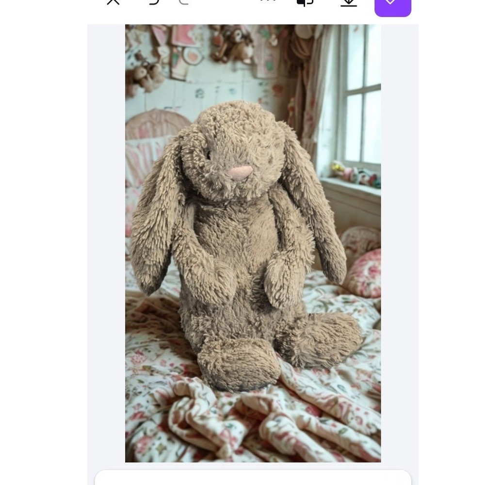 Retired Jellycat London Bashful Bunny Plush SILVER Taupe Stuffed Rabbit 12 Inch - Picture 10 of 10
